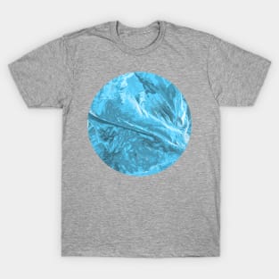 Creased mandala in blue fabric pattern with folds T-Shirt